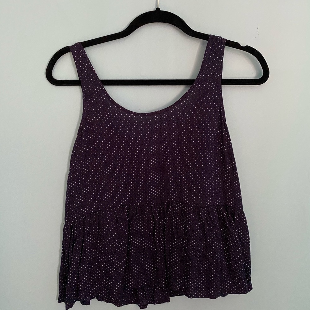 Polka dot ruffle tank